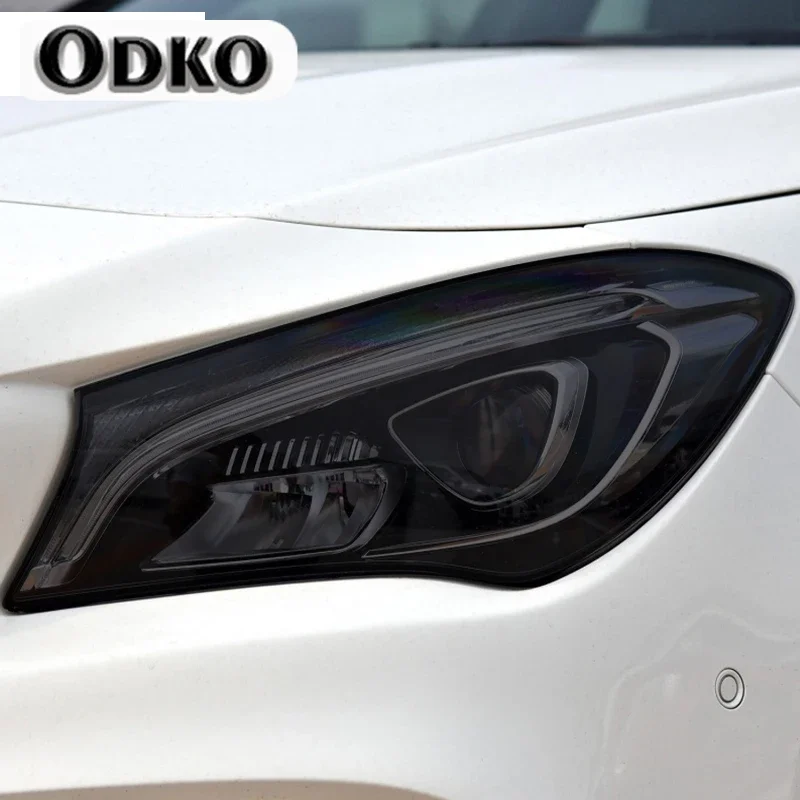 Trvník automobilového svetlometu čierny ochranný film Taillight TPU Sticker pre Mercedes Benz CLA Class C117 X117 W117 C118 X118 AMG CLA45 35