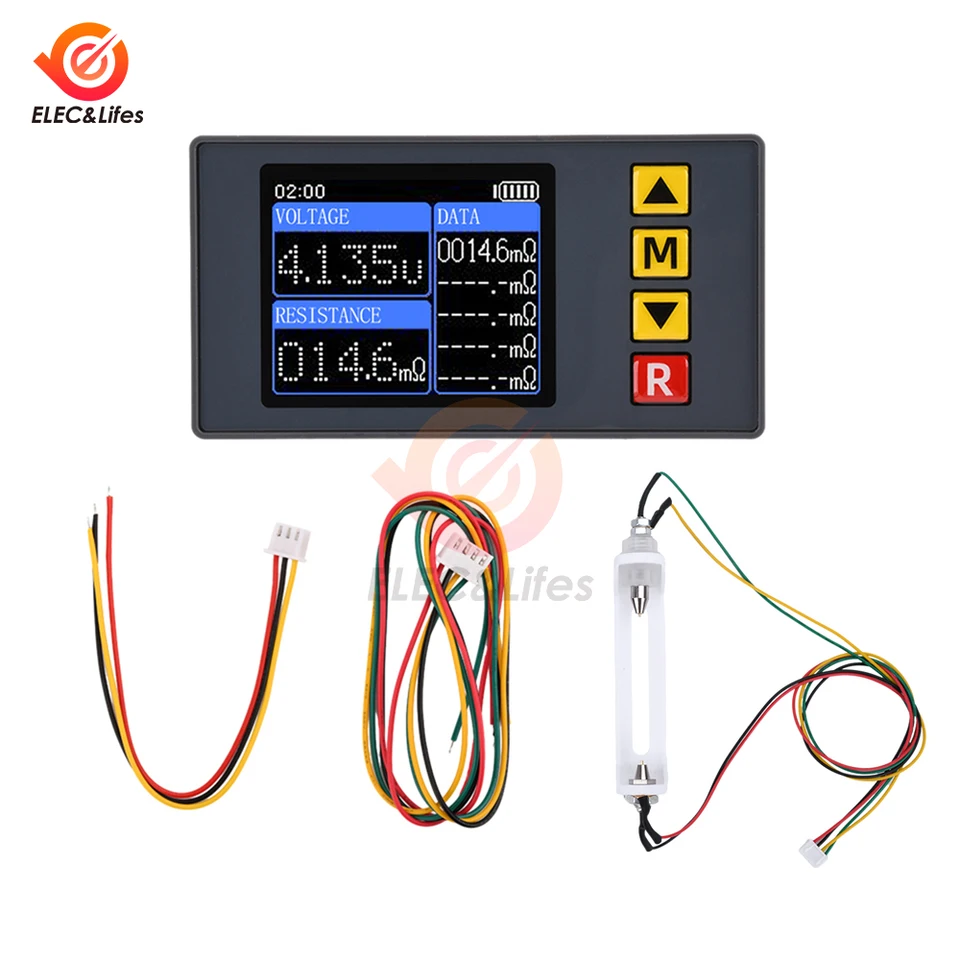 TS457 DC5V napätie interného odporu detektor detektora AC 4-Wires Nastaviteľná analyzátor batérie voltmeter s kelvinovým klipom