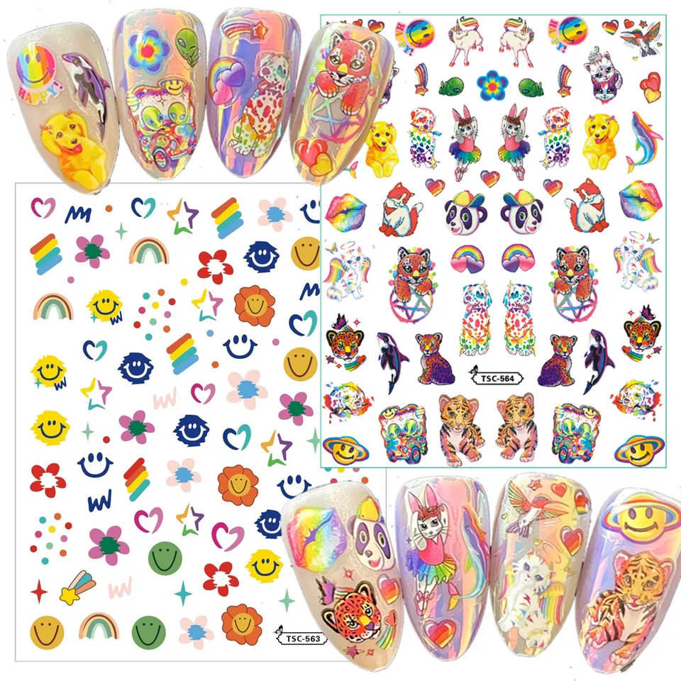 TSC-564 RAINBOW LISAFRANK 3D NECH ART STRECTIS Nálepky šablóny DIY