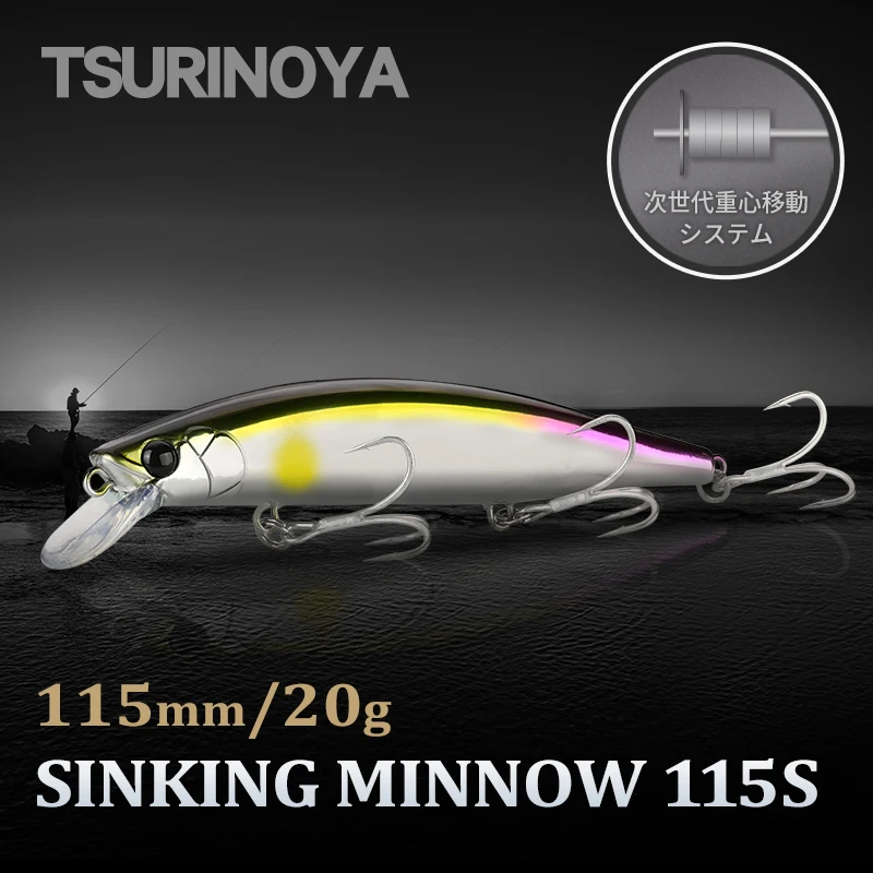 Tsurinoya potápanie jarbait morský rybársky návnad na návnadu 115 s 20 g dlhé odlievanie Minnow morské basy