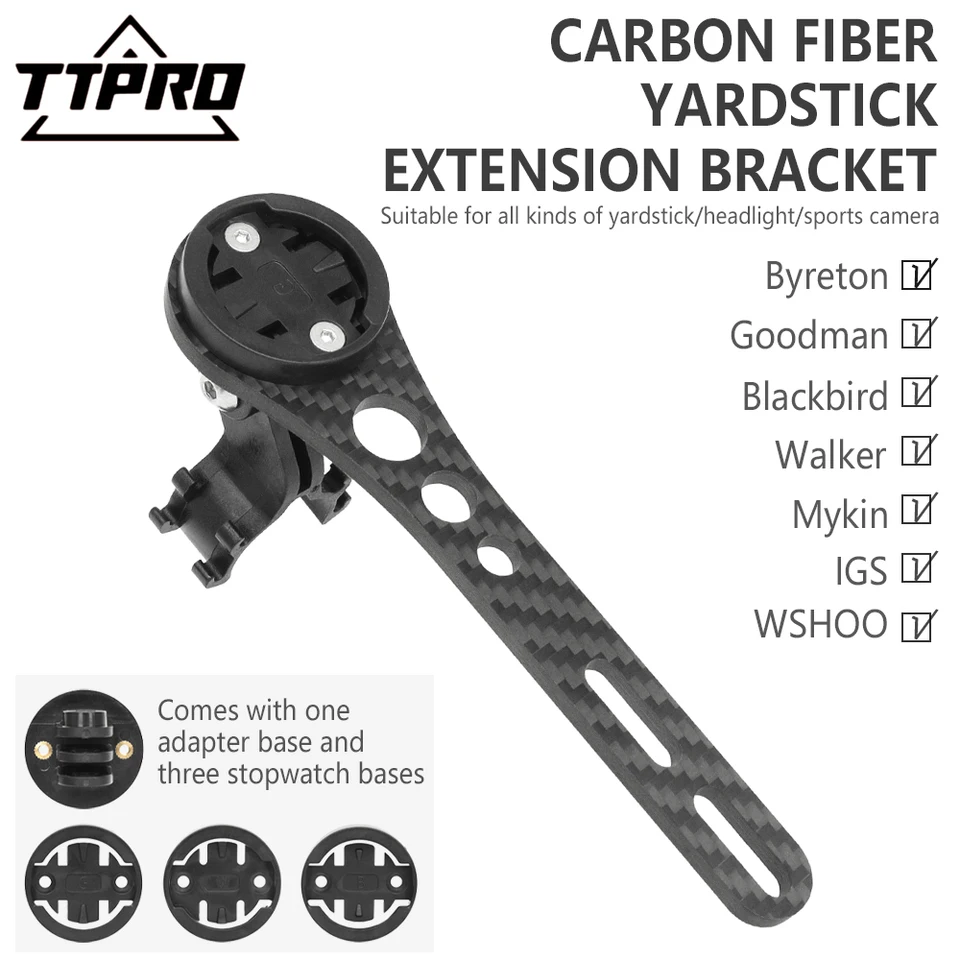 TTPRO Road Bicycle Uhlíkové vlákno Držiak na držiak na držiak na bicykel pre držiak na bicykel pre základňu Garmin Bryton Mount Base