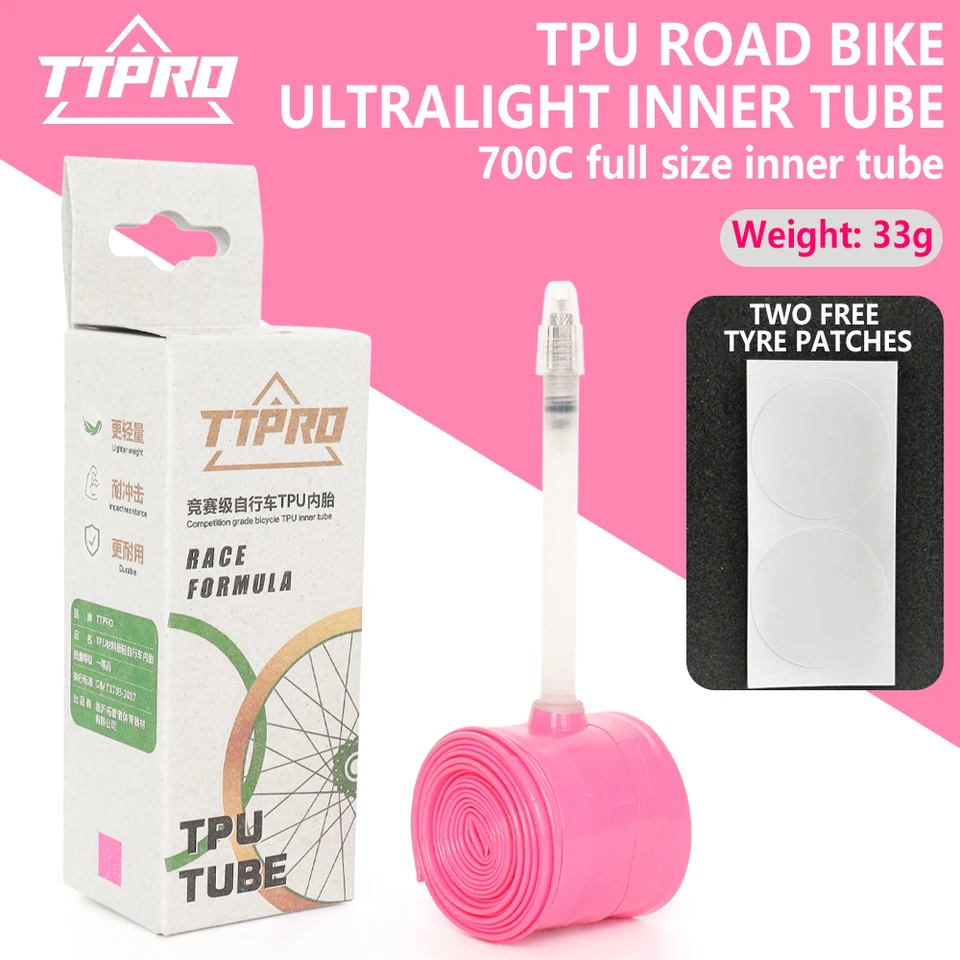 TTPRO Ultrallight Bike Vnútorná trubica 700x 23 25 28 30 32C TPU TIRE 45 65 85 mm dĺžka francúzskeho ventilu 700C Cesta Vnútorná trubica TPU TPU