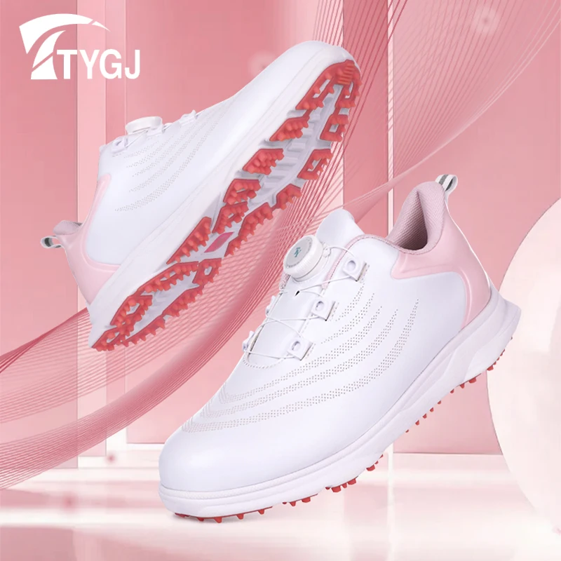 Ttygj golfové dámske tenisky rotujúce gombíky Príležitostné kožené povrchy Non smyk