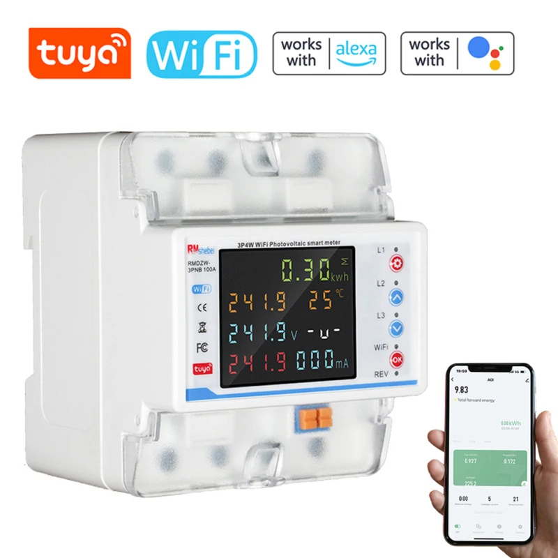 TU YA WiFi Intelligent Circuit Automatic Automatický rekločný ochranca 3p4W
