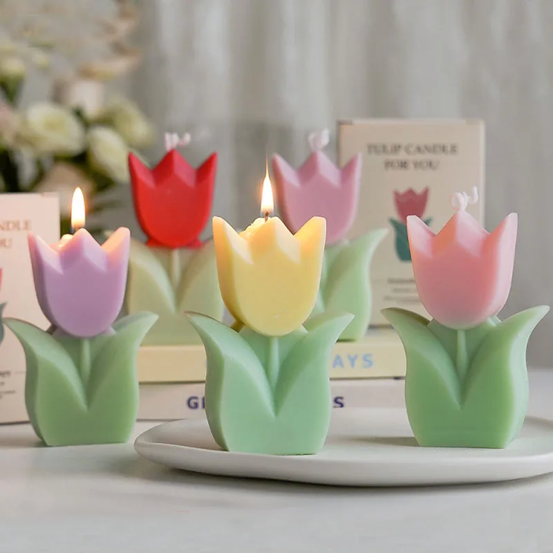 Tulipánový kvet plastový pleseň kvetinová sviečka
