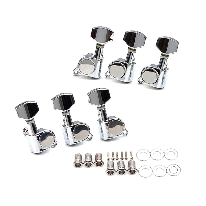 Tunery na gitarový zámok Tunery 3R3L Guitar Locking Tuning Key Pegs Guitar Machine Výmena dielov pre elektrickú gitaru