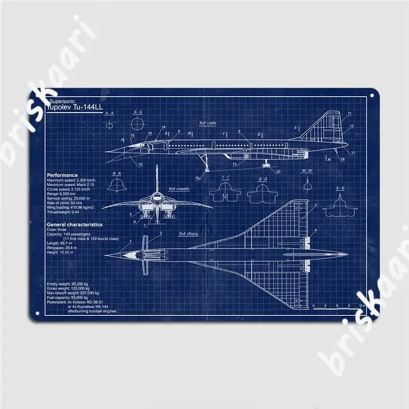 Tupolev tu 144 Plát plagát kovový plaque klub Wall Classic Wall Decor Tin Sign Plagáty
