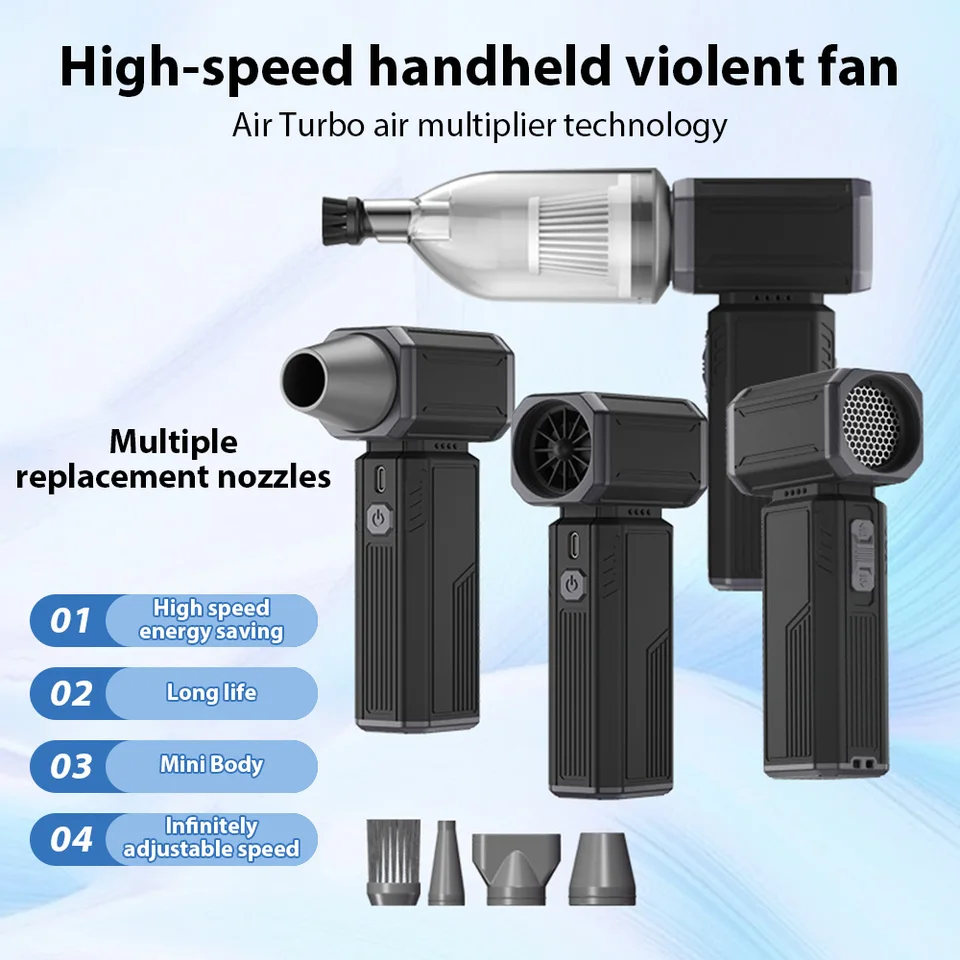 Turbo prúdový ventilátor 130000 orpm rýchlosť vetra 52 m/s Brushless Motor Runheld Duct ventilátor Vysokoúčinný cyklónový turbo elektrický dúchadlo 3 dúch