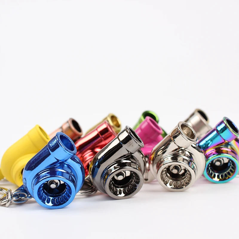 Turbo turbína rukávy ložisko spinning keychain keyring prívesok auto automatické príslušenstvo chrómové reťazec kľúča
