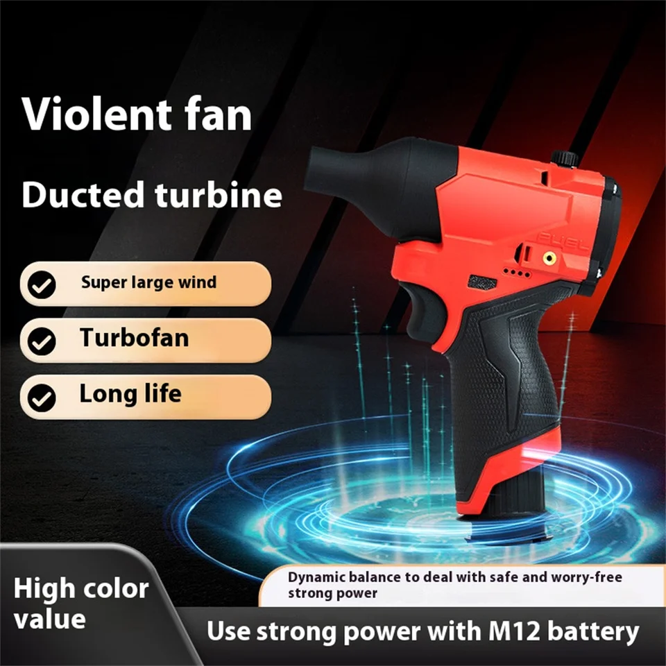 Turbojet ventilátor XL pre Milwaukee M12 ventilátor batérie Turbojet XL 140 000 ot / min Mini Výkonný ventilátor ventilátora pre umytie auta (bez batérie)