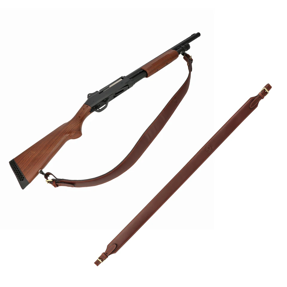 Turbon Loving Accessory Rifle Sling Gun Leather, by sa malo popruhy s dĺžkou otáčania nastaviteľnou 97 cm hnedou farbou