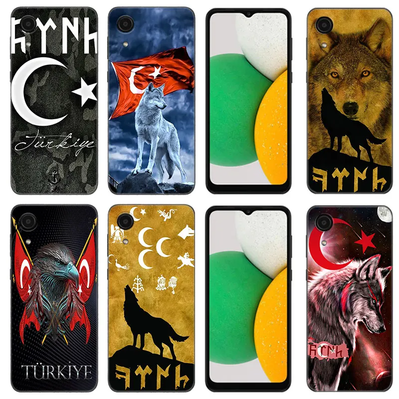 Turecká turecká vlajka Black Pet v puzdre pre Samsung Galaxy A01 A03 Core A04 E A02 A05 A10 A20 A21 A30 A50 S A6 A6 Plus A7 2018