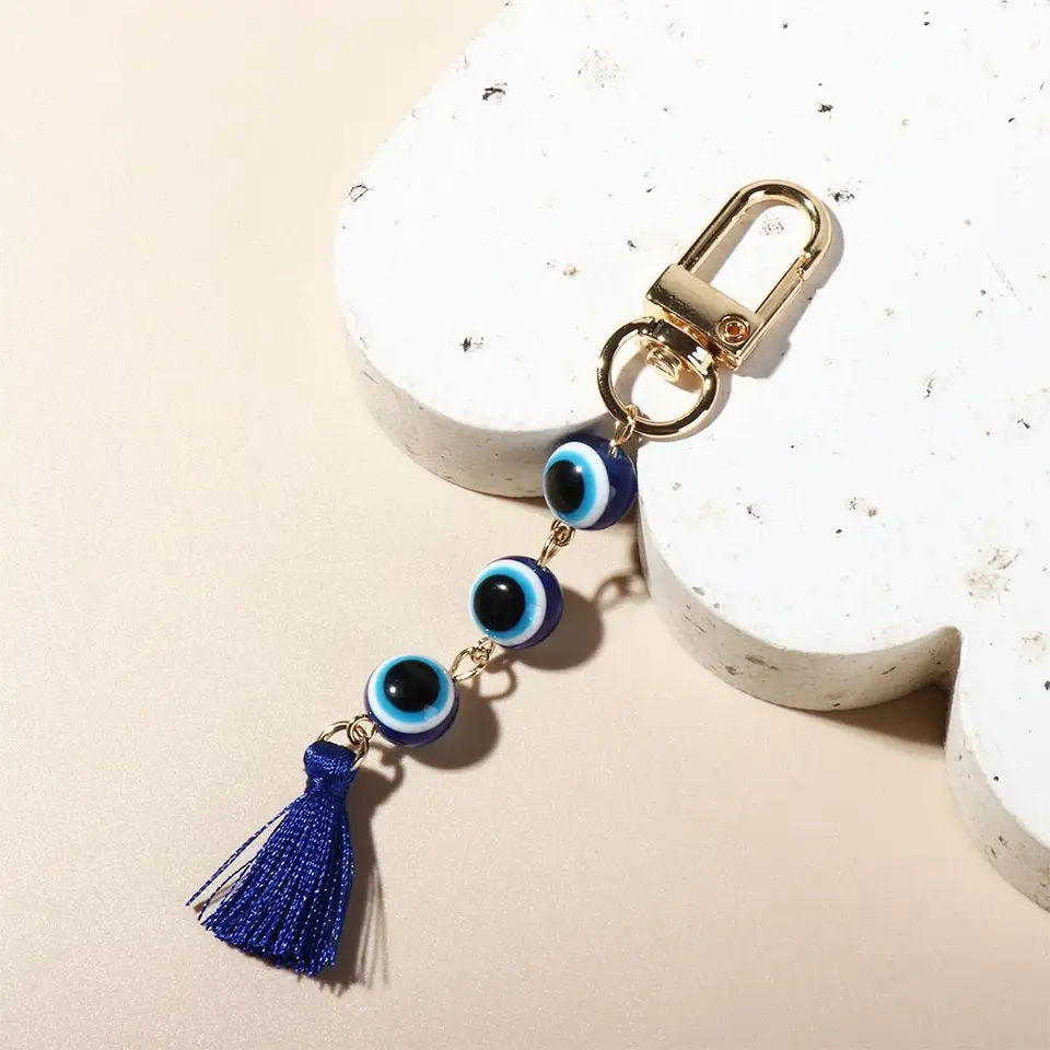 Turecké modré oko šťastné turecké zlo zlo eye keychain batoh kúzla živice farebné strapce prívesok