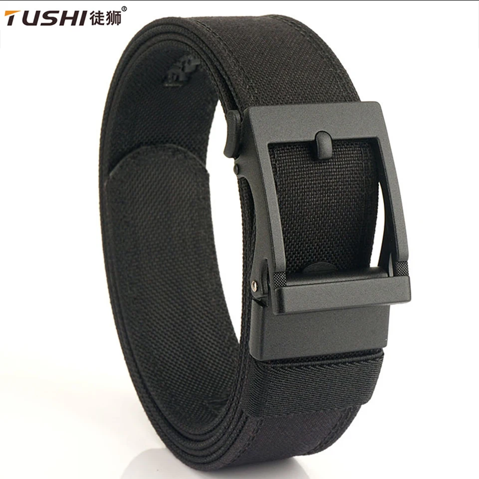 Tushi Belt Tvrdý vojenský pás pre mužov Kovové automatické sponky IPSC Gun Belt Nylon Tactical Belt Outdoor Sports Girdle Accessories