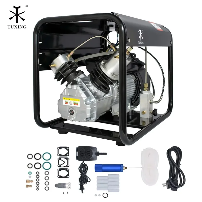 Tuxing TXED011 300bar PCP vzduchový kompresor 4500psi vysokoklaový kompresor pre nafukovaciu pušku PCP Airgun Airgun potápanie 6.8L Tank