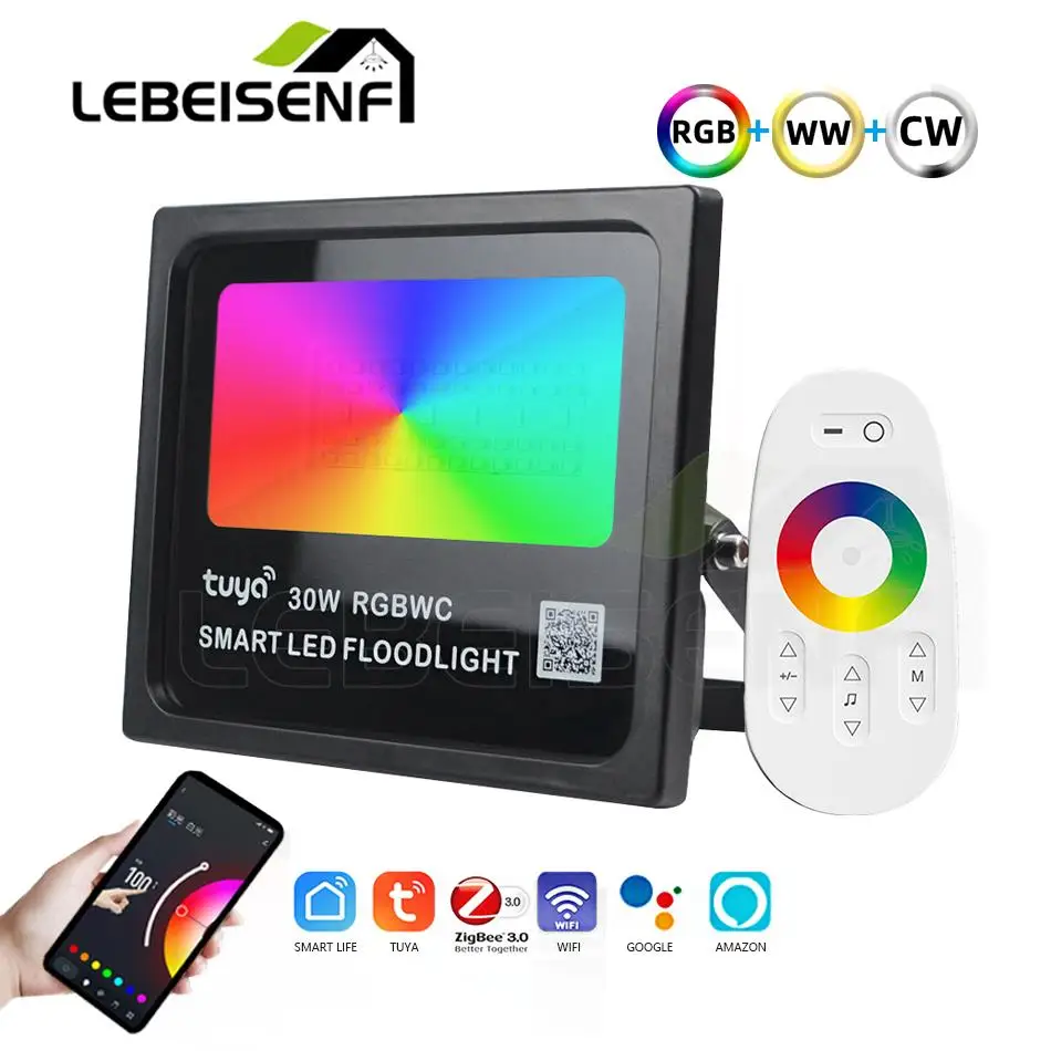 TUYA APP SMART WIFI LED LED RGBWC Farba povodne svetlo AC220V 30W OUTDOROUS IP66 nepremokavá ZIGBEE LOWSPACE LAMP S RF2.4G DIAM