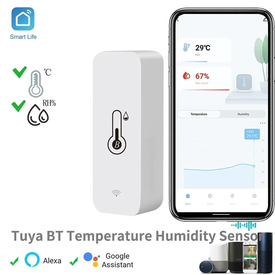 TUYA BT inteligentná teplotná vlhkosť senzora vnútorný hygrometer Bluetooth kompatibilný App diaľkové ovládanie funguje s Alexa Google Home