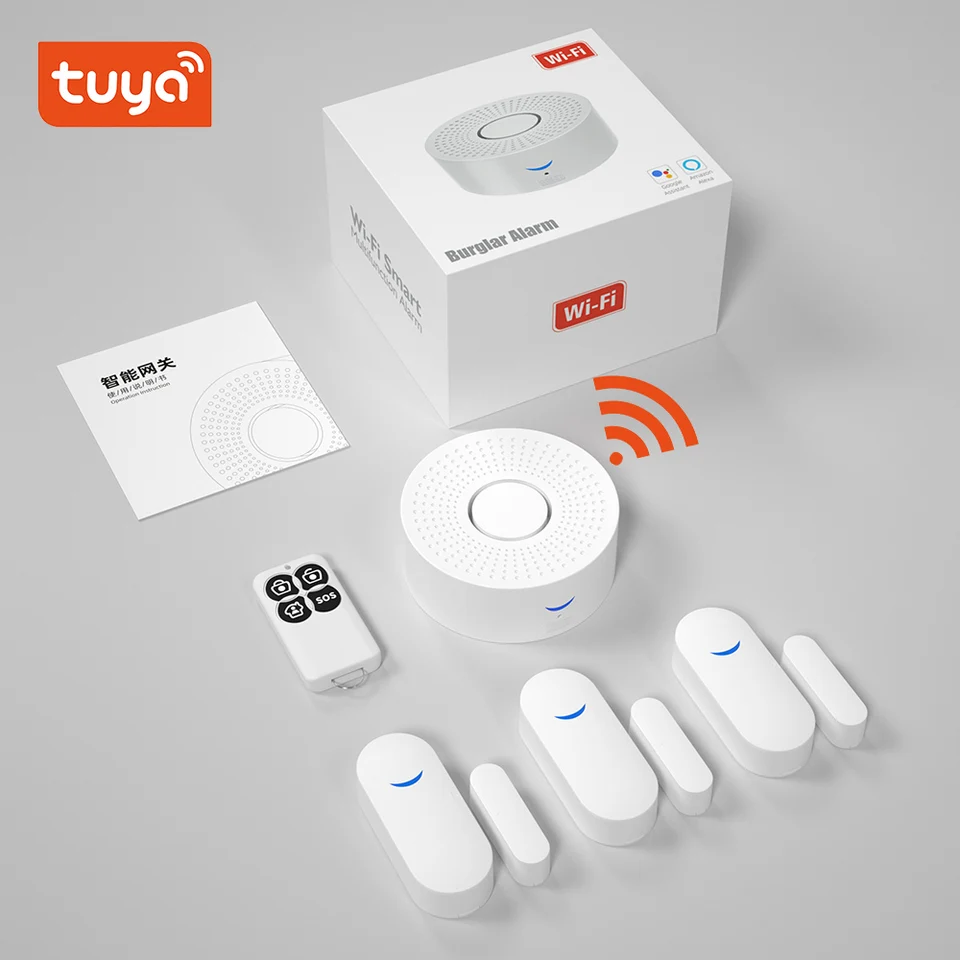 TUYA SMART Alarm System for Home zlodeja zabezpečenie 433MHz dvere Senosr WiFi Alarm USB Power Wireless House Smart Life App Control