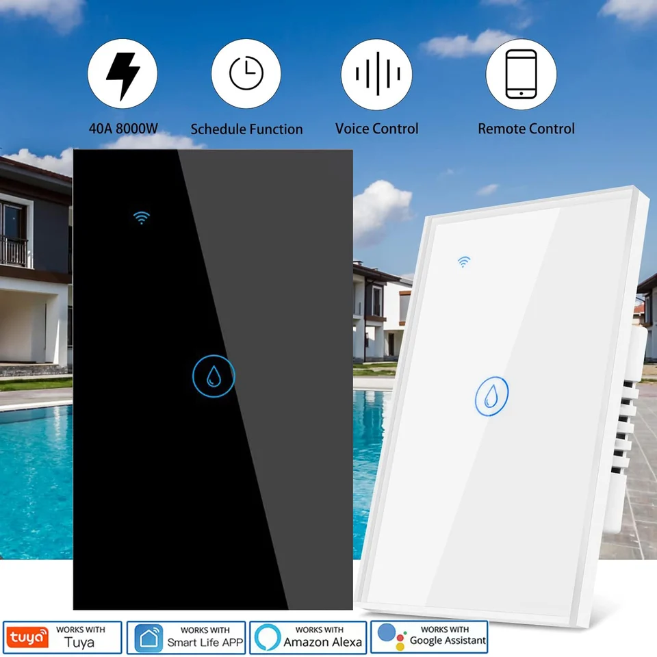 TUYA SMART BOLER US BRAZIL WALT Spínač 20A/40A WIFI Ohriečkot ohrievača vody 8000W Vioce Control s Alexa Google Home Smart Home
