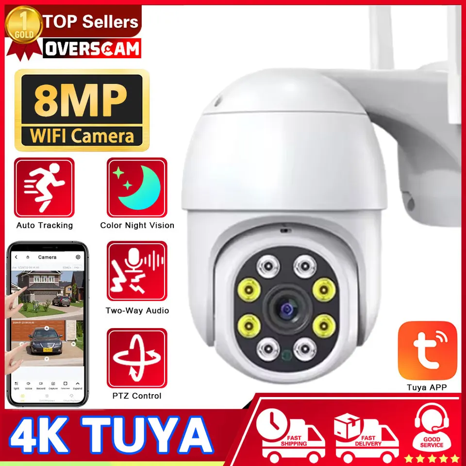 TUYA SMART LIFE 4K 8MP WIFI CAMOANA PTZ DORUKA DOMÁCNA DOMÁCNO