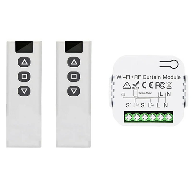 TUYA SMART LIFE WIFI 433MHz Slepý spínač s RF diaľkovým ovládaním pre elektrické ovládanie uzávierky valca, 2RC 1RE