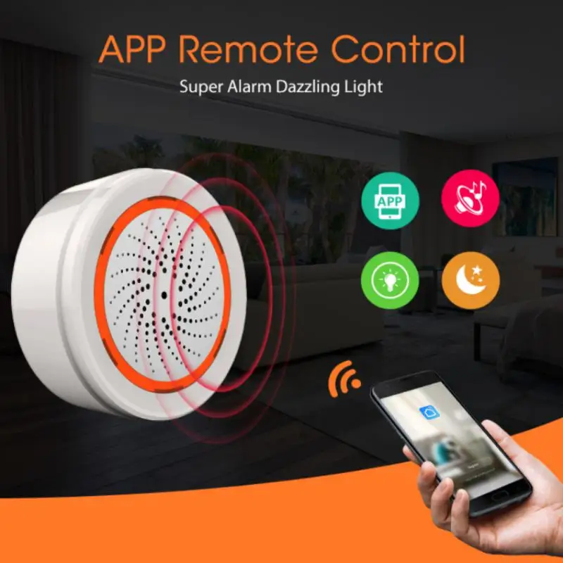 TUYA SMART SIREN Alarm pre domácu bezpečnosť s výstražkami Strobe Podporuje kábel USB zapnutie