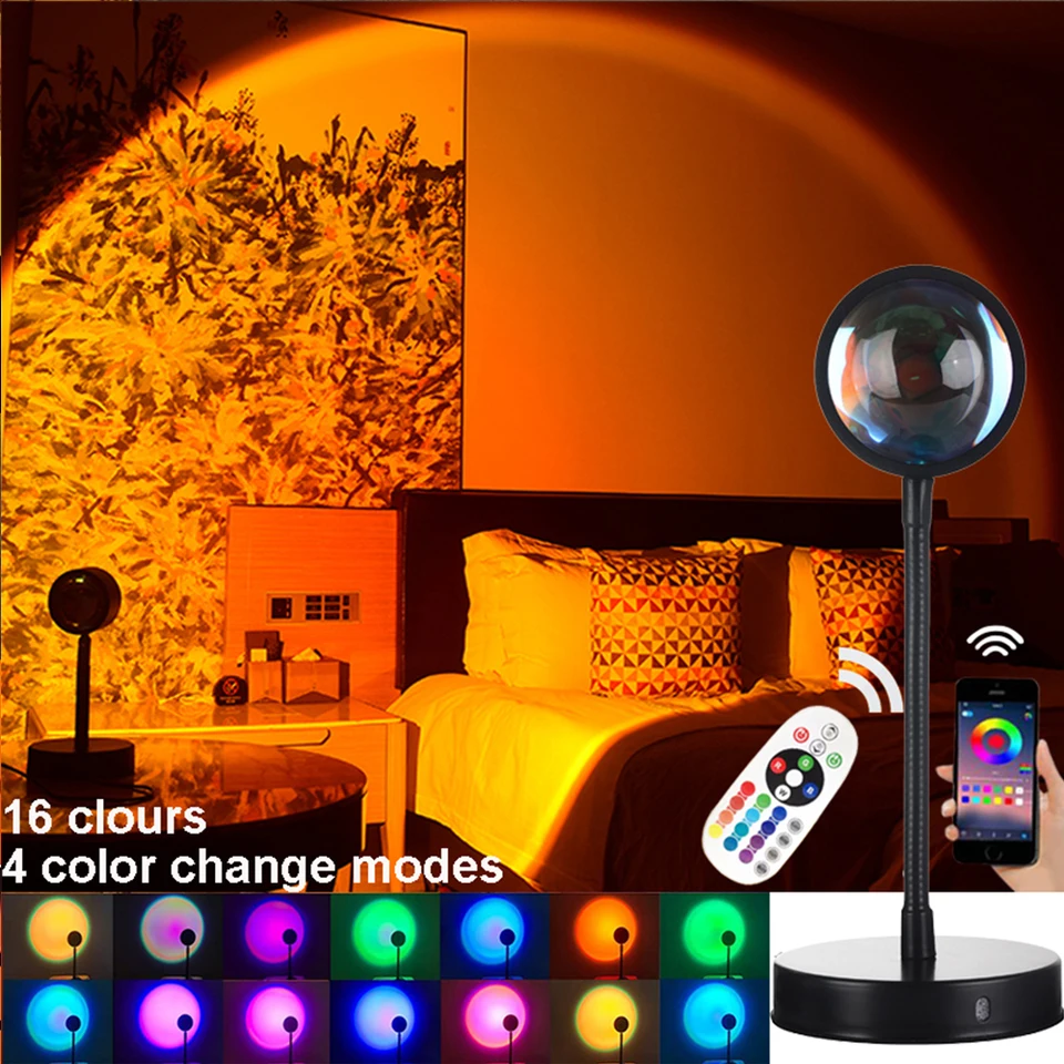 Tuya Smart Sunset Lamp Night Light Sunset Projector Smart Life App