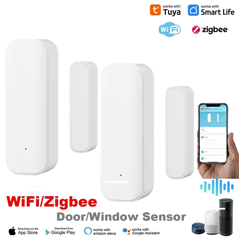 TUYA WIFI DOOR SENZOR OKNOU KONTAKT OTVORENÉ Close TUYA APP diaľkové ovládanie kompatibilné s Alexa Google Assistant Smart Home