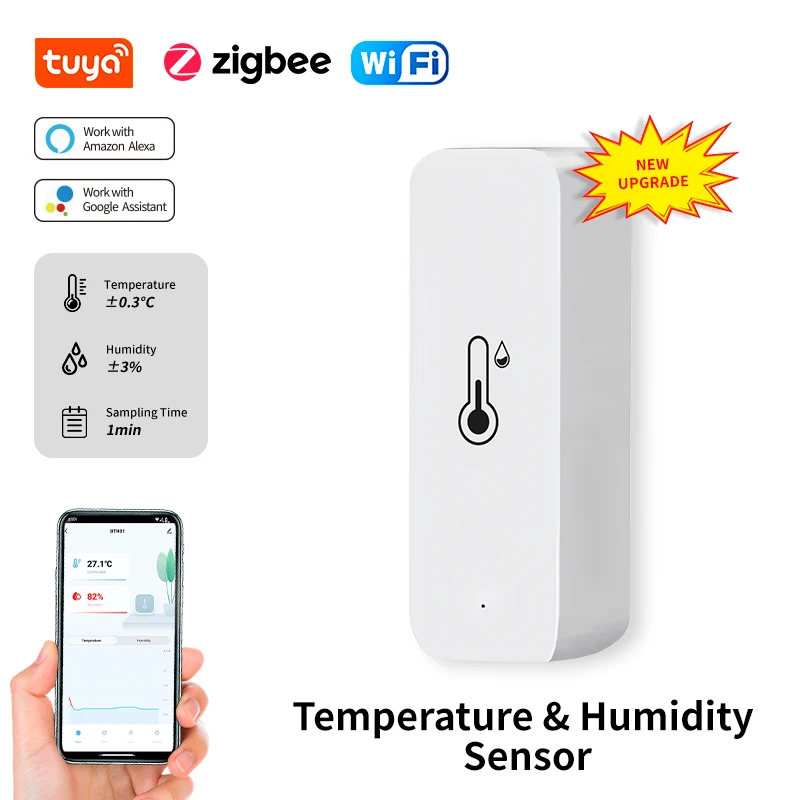 Tuya wifi inteligentná teplotná vlhkosť senzora Detektor detektor monitor inteligentného domu cez Alexa Google Home TUYA SMART LIFE