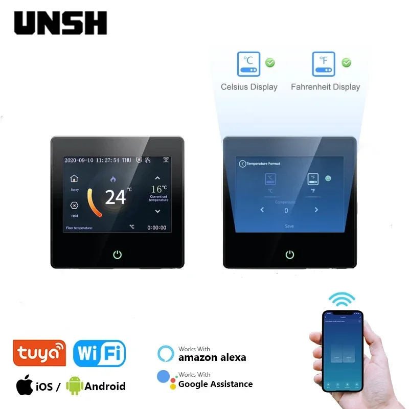 Tuya wifi inteligentné termostat teplotné vykurovanie regulátora voda/elektrické/kotlové vykurovanie LED dotyková obrazovka pre Google Home/Alexa