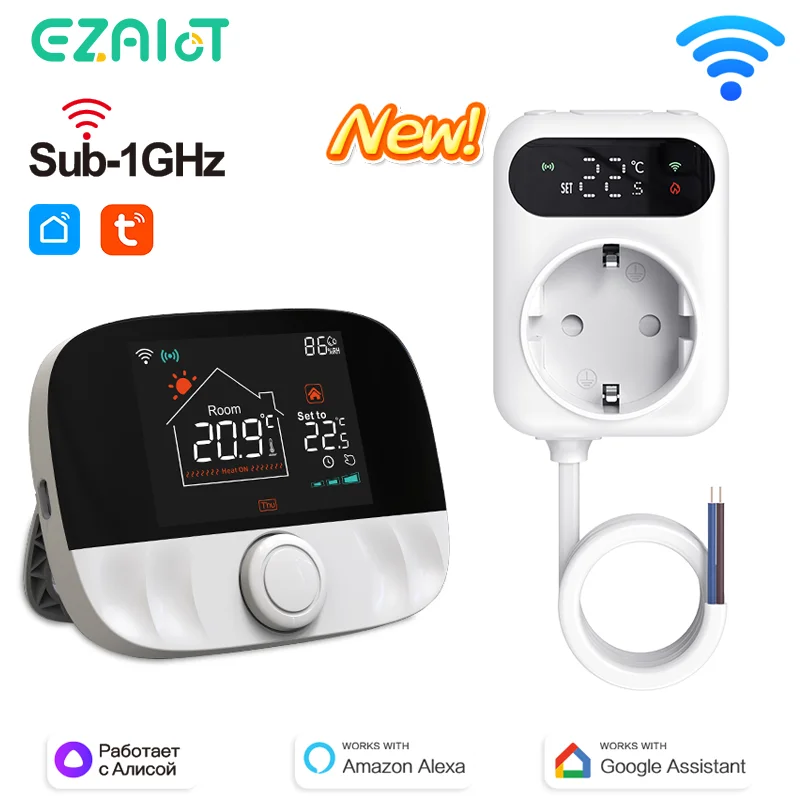 Tuya wifi inteligentný termostat vodný kotol RF433 RF433 bezdrôtový regulátor teploty Objímka prijímača hlasu Alexa Google HOME ALICE ALICE