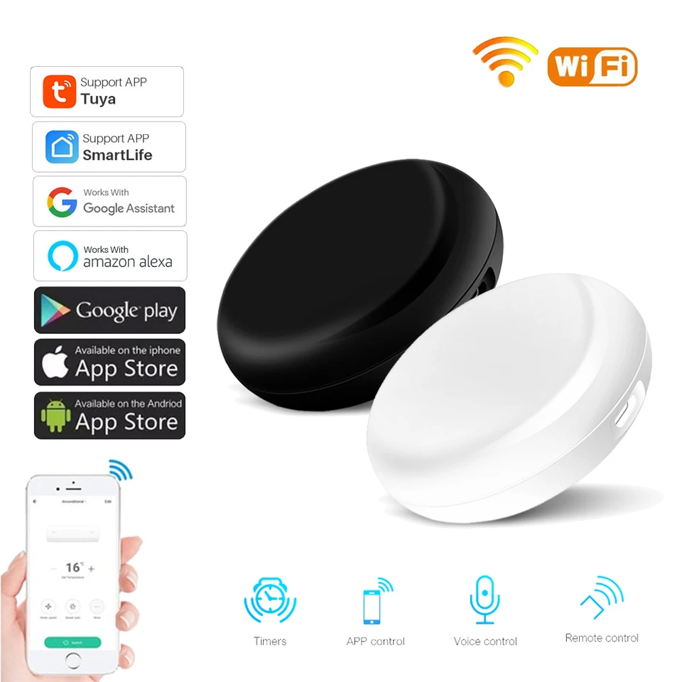 TUYA WIFI-IR Univerzálny diaľkový ovládač SMART LIFE SMARTLESS DISTORECTION CONTIOR pre klimatizáciu TV box DVD AUDIO TV