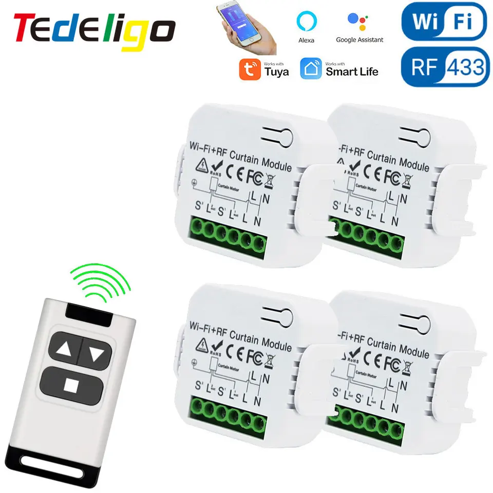 TUYA WIFI RF SMART Curtain Switch RASS RAP ROZALITY SÚVISLOSŤ DBELE ROZDALOSTIVOSTI 110V 220V PRACOVNÉ PRACOVNÉ PRACOVNÉ PRACOVNÉ PRACOVNÉ