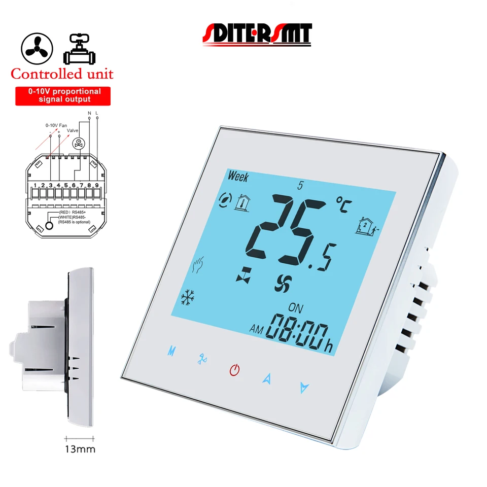 TUYA WIFI/RS485 & MODBUS Protokolo AIL AIRMATION OVLÁDAŤ TERMOSTAT PRE Analóg 0-10V ventilátor/spínač bez práce 24V 120V 220V