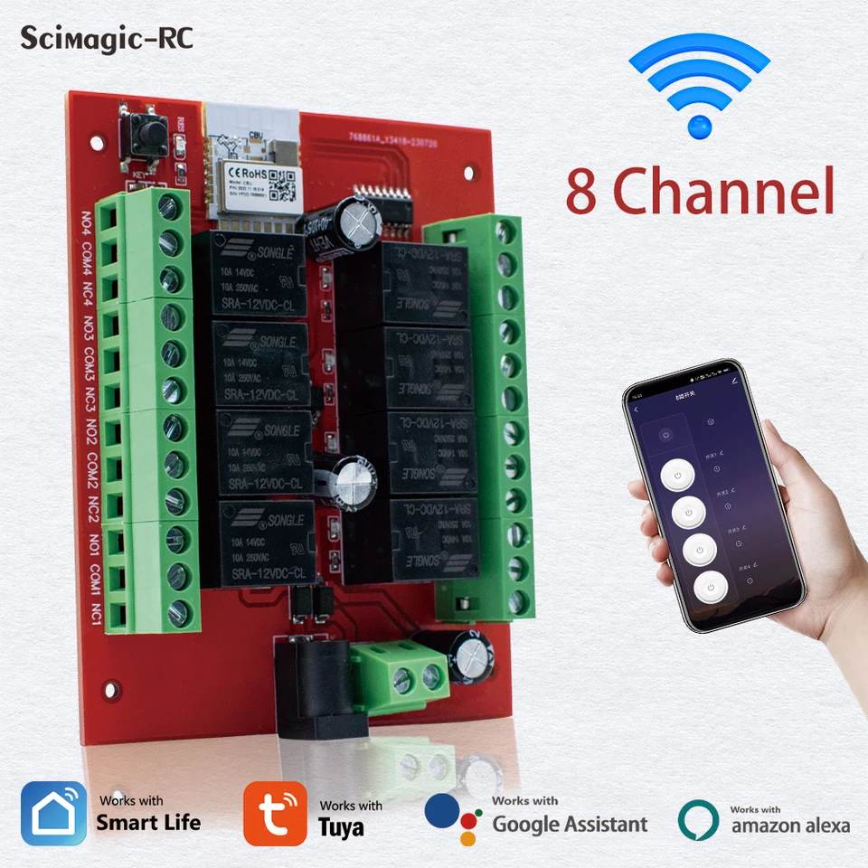 TUYA WiFi SMART 8CH DC 12V / 24V bezdrôtové prepínač diaľkového ovládača 8 ČASOVÝ ČASOVÝ ČASOVÝ ČASOVÝ ČASOVÝ MODUER