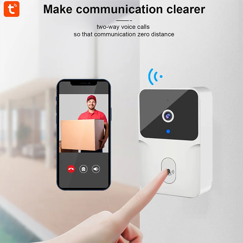 Tuya wifi video dvere inteligentné domáce dvere zvonček bezdrôtová nabíjateľná batéria vonkajšia HD fotoaparát s obojsmerný zvukový vizuálny zvonček