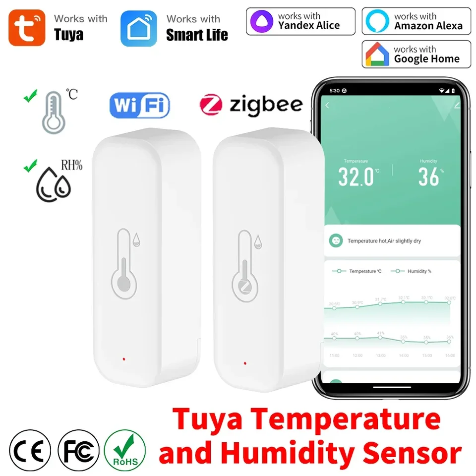 TUYA WIFI ZIGBEE 3.0 Teplota a vlhkosť inteligentný domáci teplomer Hygrometer Aplikácia Diaľková práca Alarm Práca s Alexa Google Home