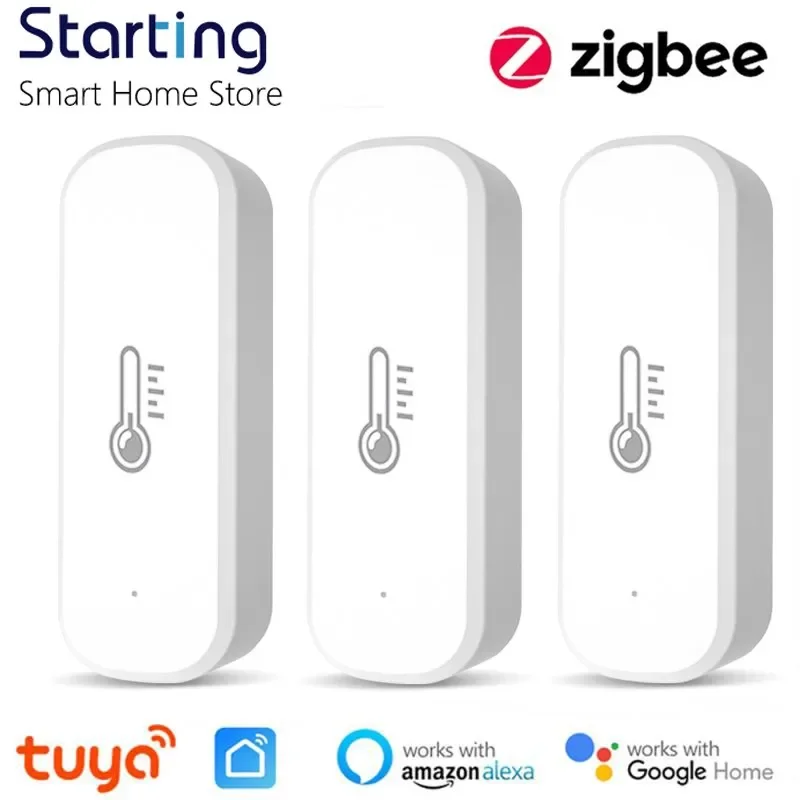 TUYA WIFI / ZIGBEE inteligentná teplota a vlhkosť snímača batérie napájané inteligentným domácim zabezpečením ZIGBEE Práca s Alexa Google Home