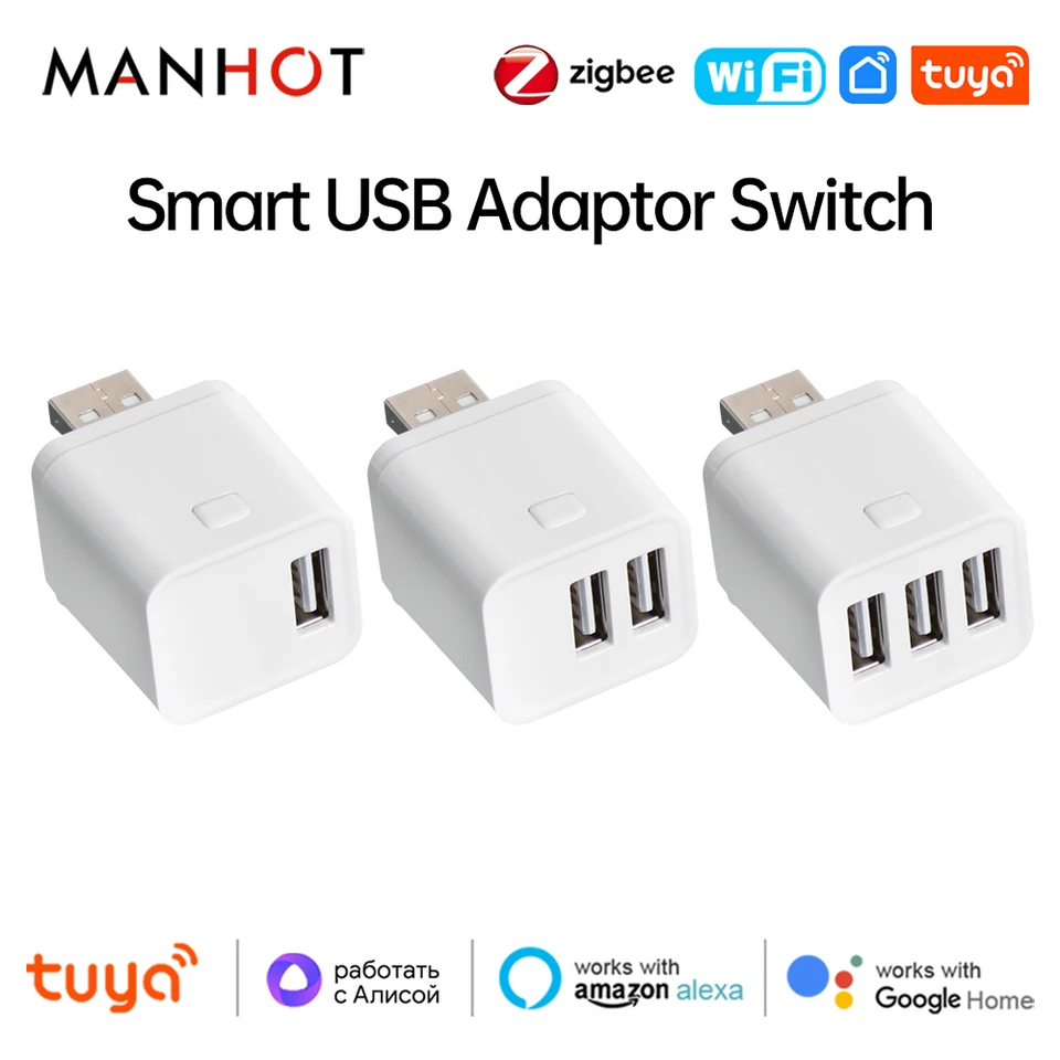 TUYA WIFI/ZIGBEE SMART MICRO 1 2 3 Spínač adaptéra USB 5V MINI USB Power Adapter HION CONGEL PRE Alexa Google YANDEX ALICE