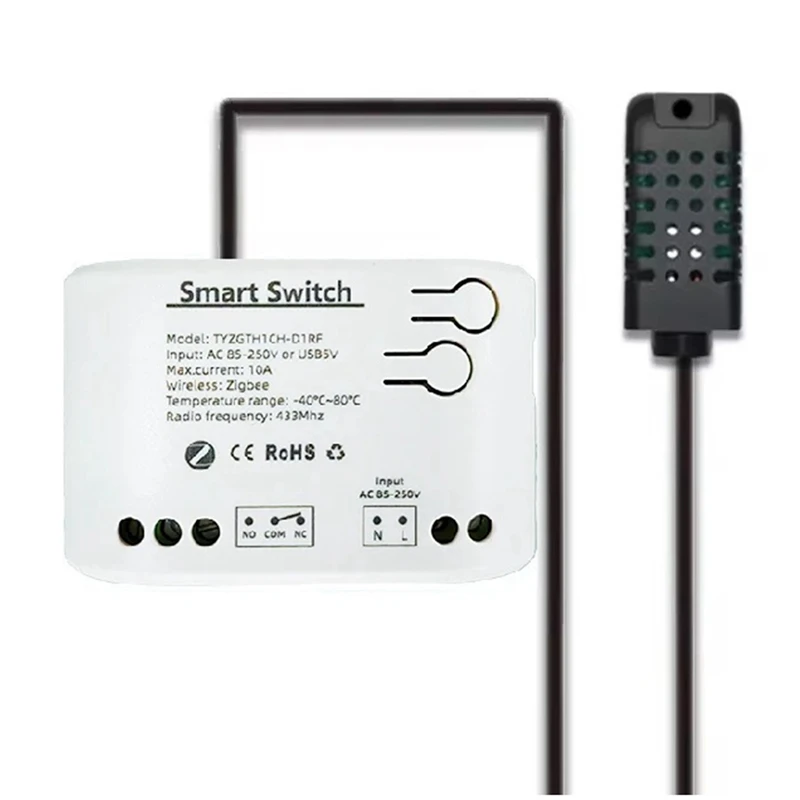 TUYA ZIGBEE 1 GANG SMART SWINT S SENZORA VOMITA, APPLY TUYA SMART LIFE, pasívne suché kontaktné relé