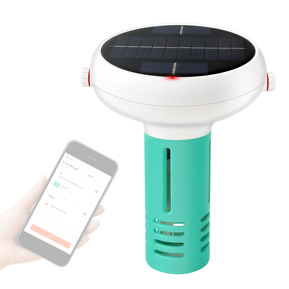 TUYA ZIGBEE Intelligent Chlorín meter 6/7 v 1 pH Orp EC Celkom tuhé látky Slanosť TEMP CL Test meracieho merača Plavecký bazén Solárne napájanie