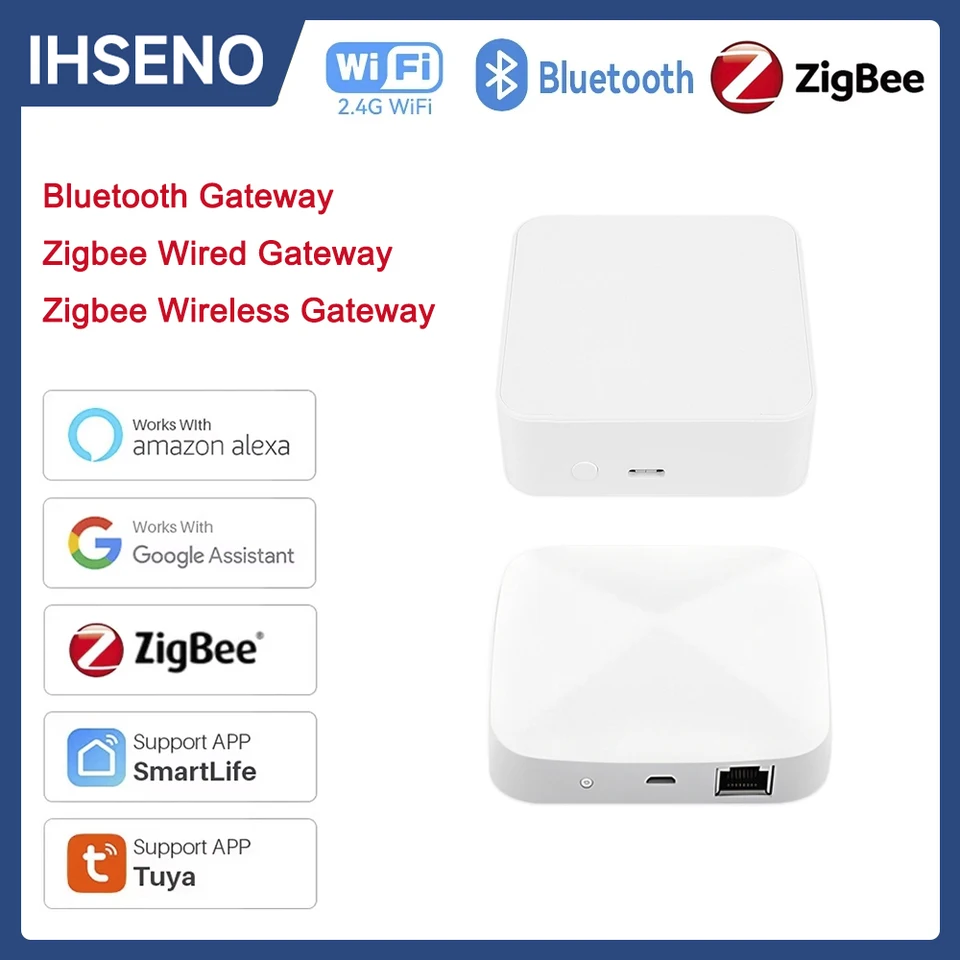 TUYA ZIGBEE SMART GATEWAY HUB SMART LIFE HOME Bridge Bluetooth Wireless Wired Wired Multi Mode Gateway Meshwork s Alexa Google HOM