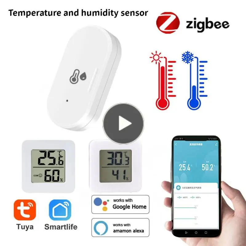 TUYA ZIGBEE Teplota a vlhkosť Senzor potrebujú Zigbee Gateway Hub Smart Home Indoor Hygrometer Alexa Google Voice Control