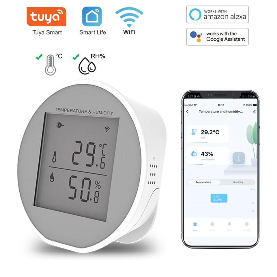 Tuya Zigbee teplota vlhkosť snímač LCD obrazovky vnútorný hygrometer detektor detektora automatického alarmu inteligentný život