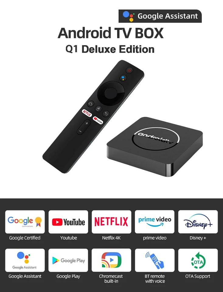 TV box Android13 Netflix 4K Ultra HD AllwinnerH313 Google certifikovaný Dolby Vision HDR10+2G16G Dual WiFi Streaming Media Zariadenie Q1