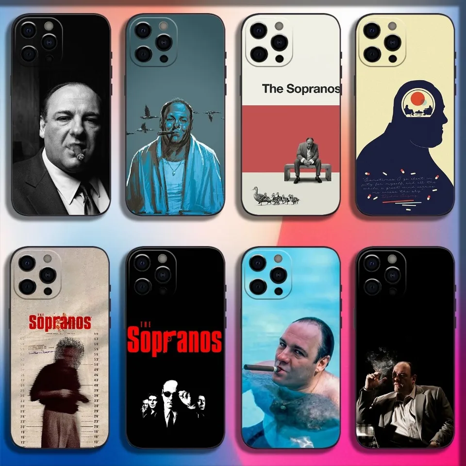 TV telefónne puzdro S-Sopranos pre iPhone 16,15,14,13,12,11, Pro, X, XS, Max, XR, Plus, Mini Soft Black Cover