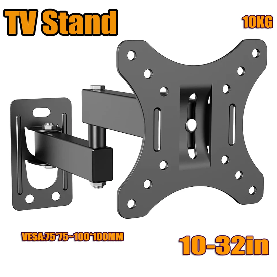 TV Wall Mount Bracket Full Motion Corner Držiak TV Podpora pre 10-32 v televíznych otočných nakloneniach nastaviteľného monitorového stojanu Vesa 100x100 mm