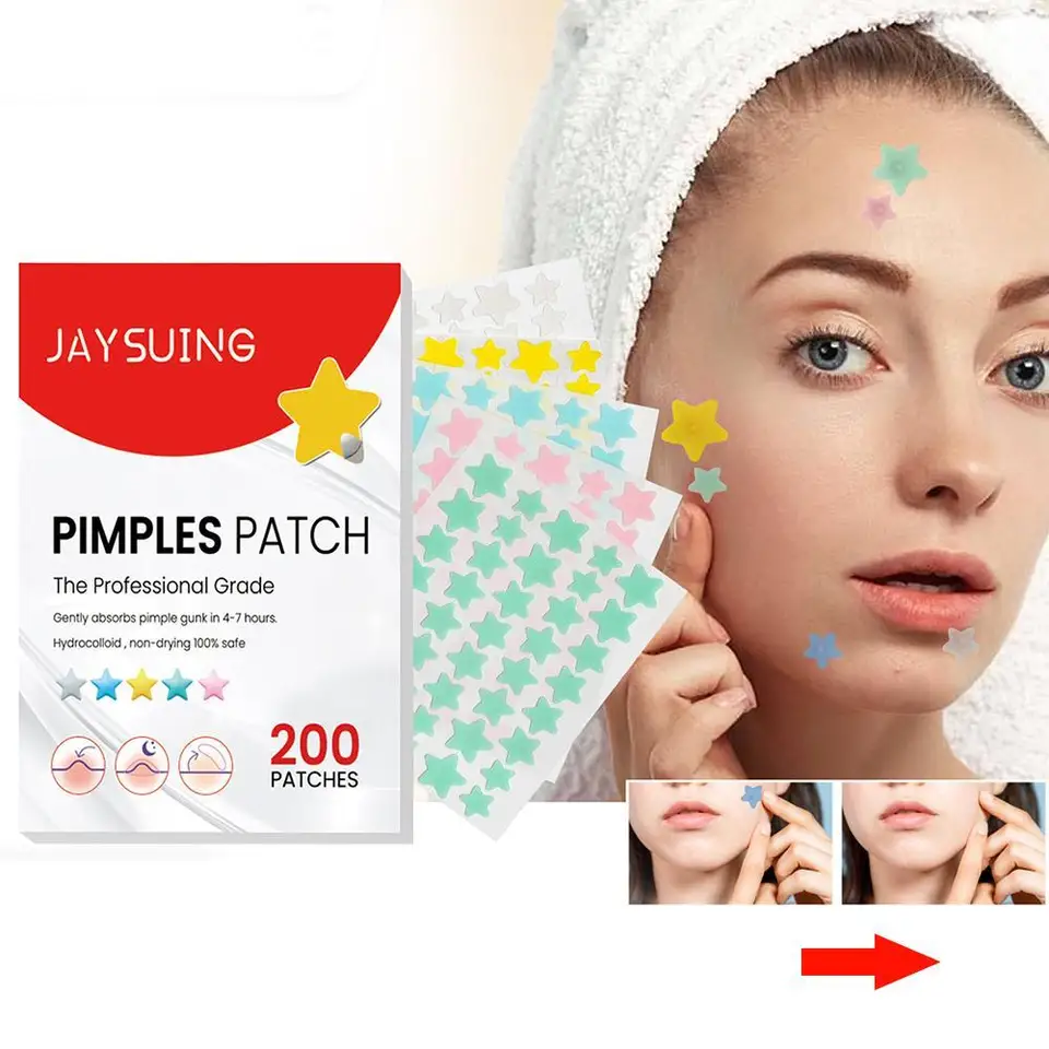 Tvar hviezdy Pimple Patches farebný hydrokoloidný pupienkový liečivý nálepka roztomilé silné absorpčné záplaty pre väčšinu typov pleti pre väčšinu typov pleti