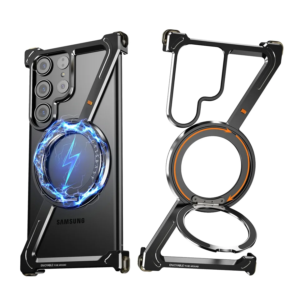 Tvar pre Samsung Galaxy S24 Ultra Case s kickstancom kompatibilný s magnetickým puzdrom pre Samsung Galaxy S24+ S24