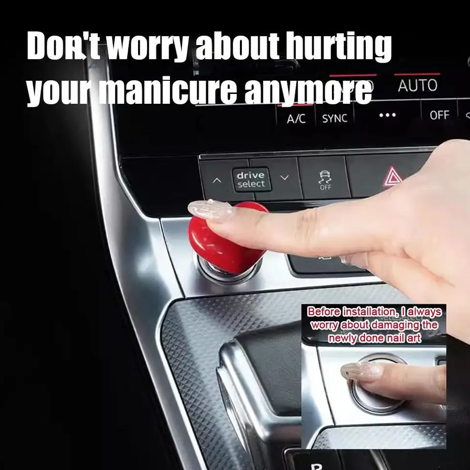 Tvar srdca Kliknutím na tlačidlo Štart Rocker Car Motor Štart Stop Leaver Starter Cover pre interiérový dekor BMW Q4Q9